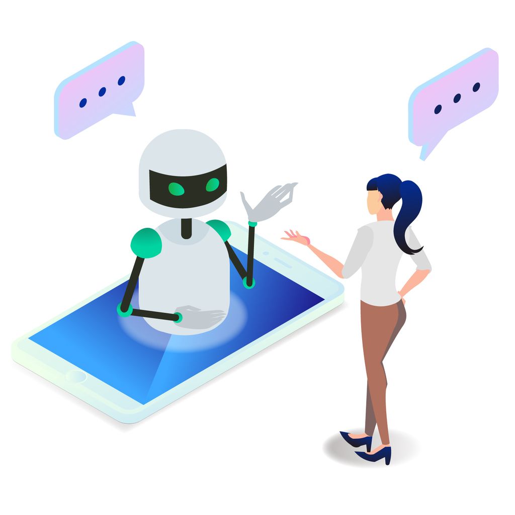AIチャットボットとユーザーのコミュニケーションイメージ